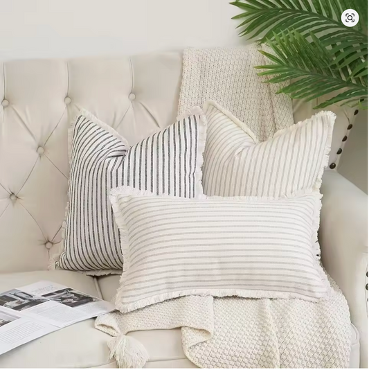 La Housse de Coussin Rayée