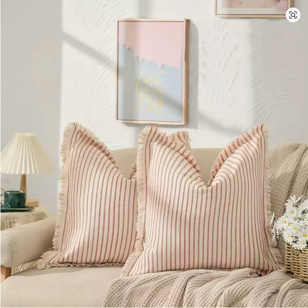 La Housse de Coussin Rayée