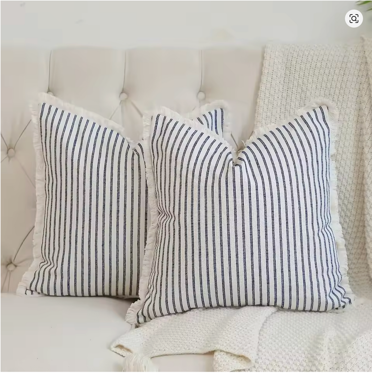 La Housse de Coussin Rayée