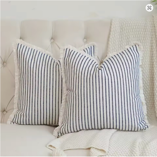 La Housse de Coussin Rayée
